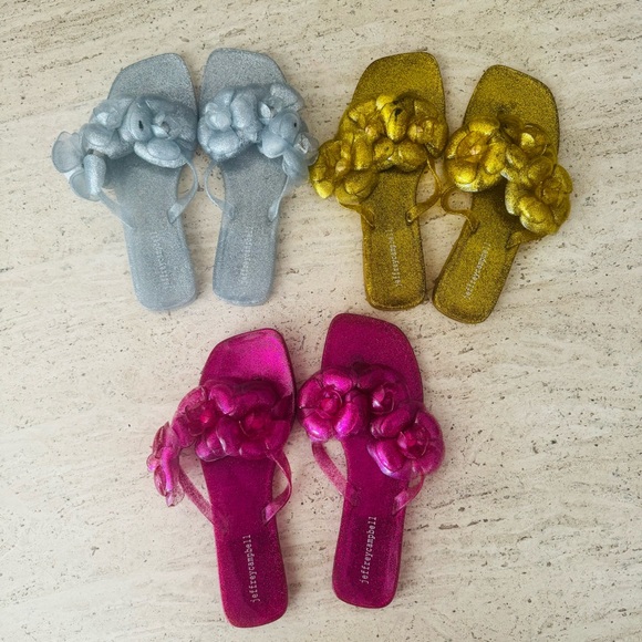 Jeffrey Campbell Floralee Jelly Flower Ornamented Sandals SEE DESCRIPTION - Picture 1 of 5